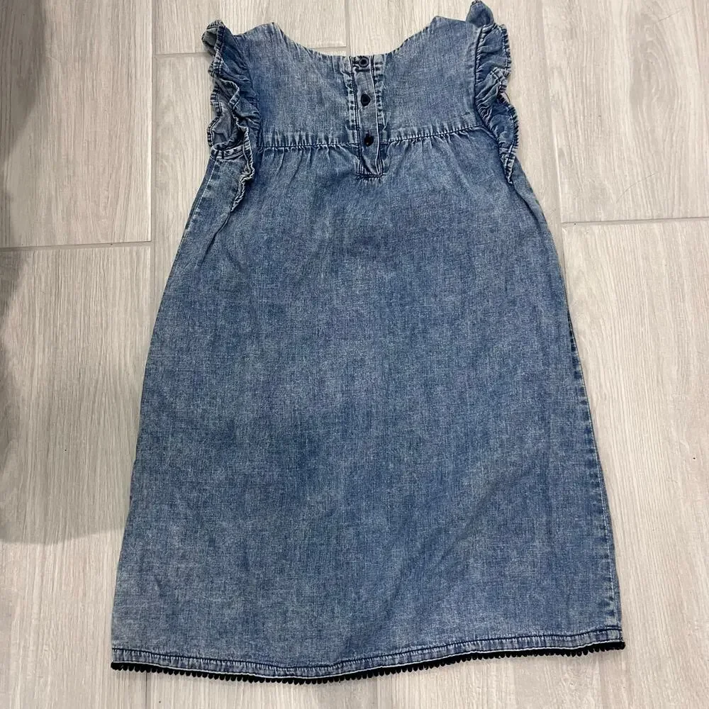 Hudson Girl's Size 6X Chambray Floral Embroidery Dress